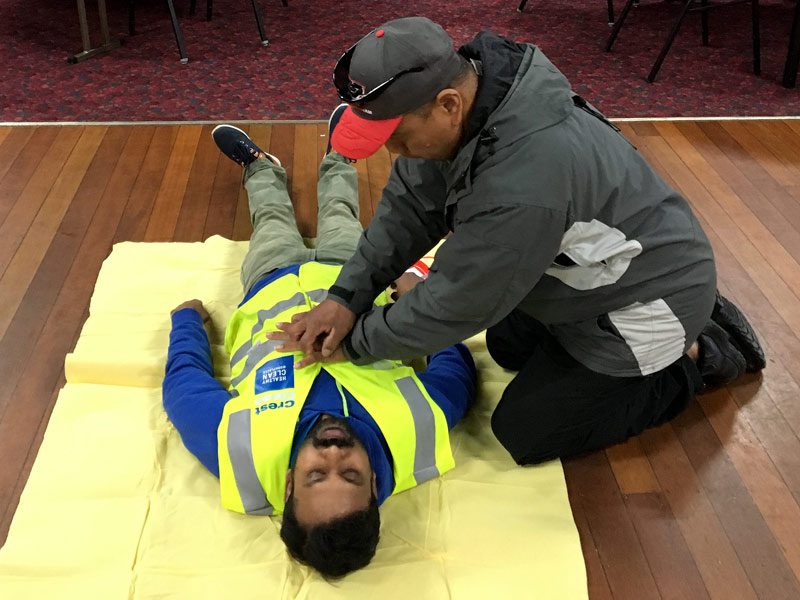 Participants on the three-hour course got the chance to practise CPR.