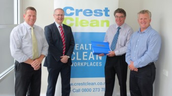 Pictured from left to right; Chris Chapman, MCTI National Training Manager, Colin Hanks, BICSc General Manager, Adam Hodge, MCTI CEO, and Grant McLauchlan, CrestClean Managing Director 