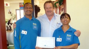 Pictured is Harry and Genevra Ficks receiving their long Service Award for 3 years service to Crest Invercargill.