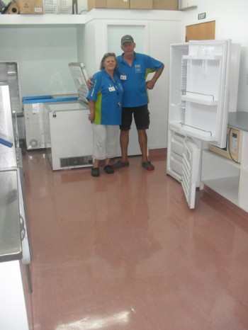 Pictured is Micheal and Jean Dellow with their fantastically polished floors 