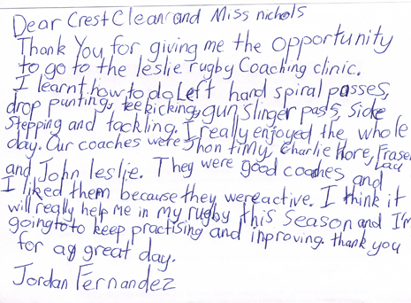Here’s a note we received from Jordan Fernandez, who was a CrestClean Sponsored participant in the Queenstown clinic: