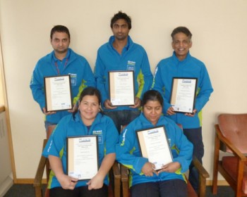 Pictured is – Varender Singh, Rakesh Kumar, Siva Krishnan, Ofelia Barberan and Vasantra Velayudhan
