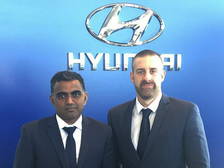 Lakshman Jetti seen with Ingham Hyundai’s Dealer Principal Euan Means.