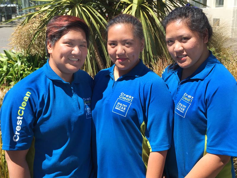 Triplets Jing-Jing, Jeliza and Jemariz Manicia help to keep their old school clean.