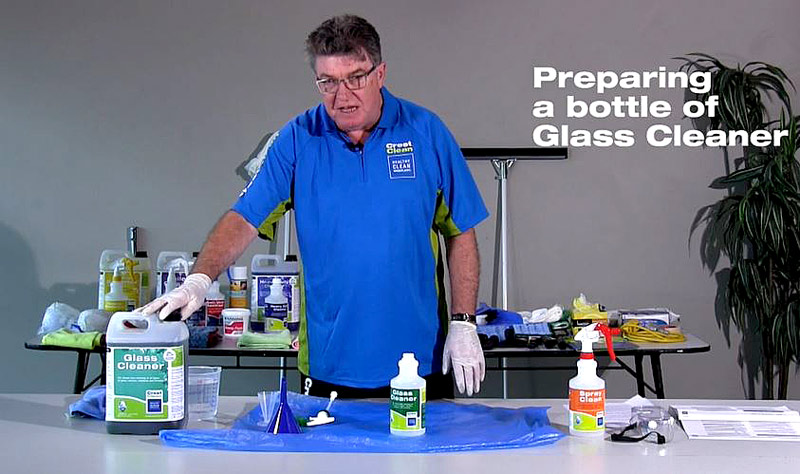 Adam Hodge, CEO of the Master Cleaners Training Institute, during a demonstration on one of the new videos.