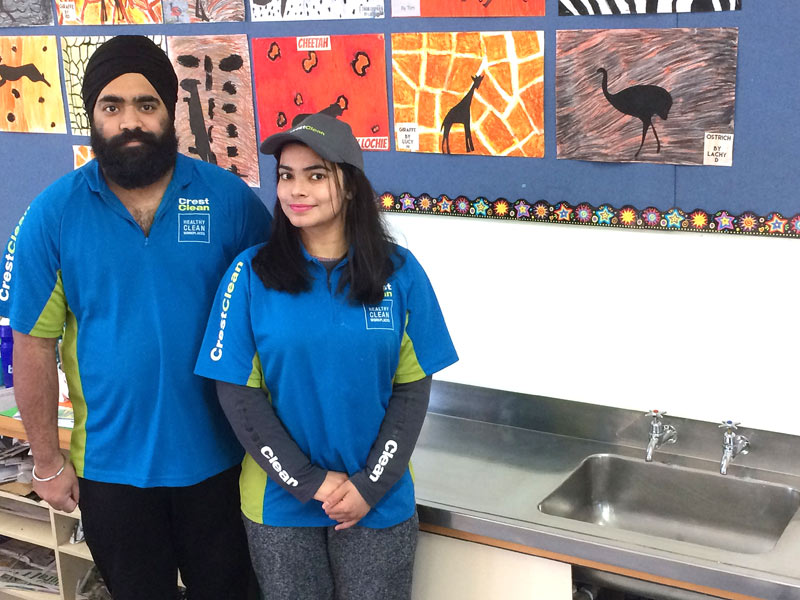Look how shiny the sink is. Amrit Singh and Karamjit Kaur have received great feedback from Beaconsfield School.