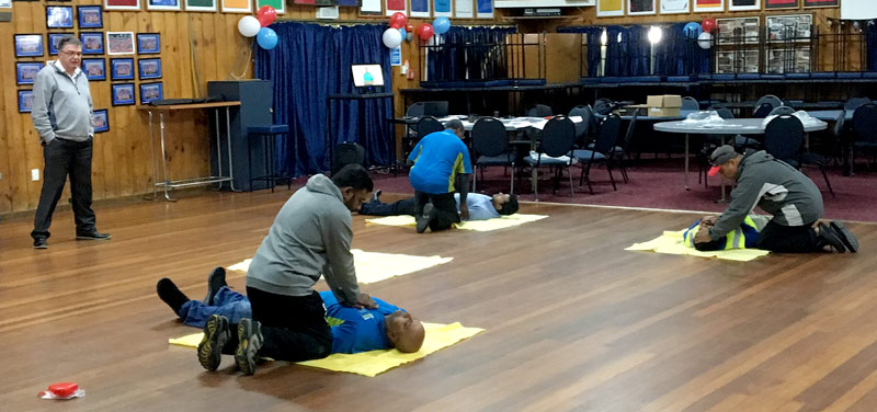 The course covered basic first aid and included advice on how to deal with burns, choking, broken bones, and hypothermia. 