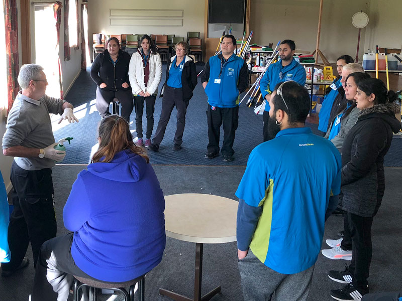 South Canterbury business owners at the Module 1 course run by the Master Cleaners Training Institute.