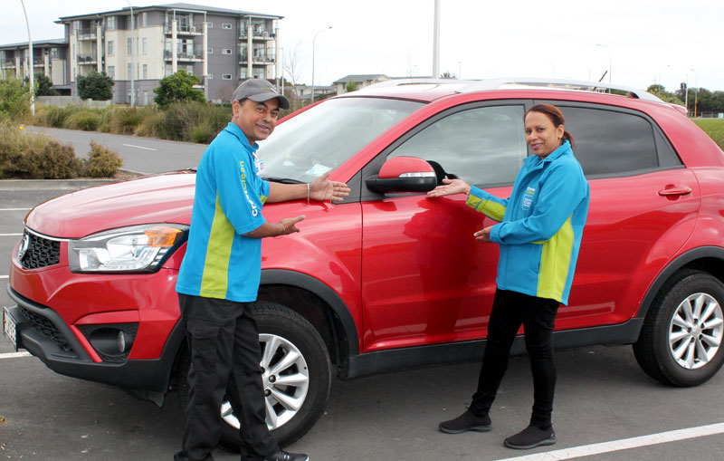 Biren and Swaran have just purchased a new car – a SSangyong Korando.
