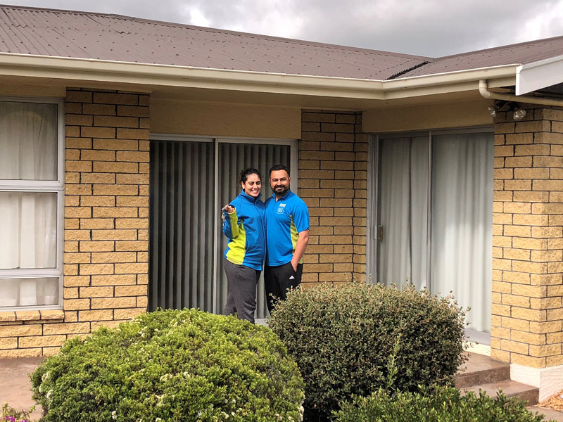 Randeep Singh and Kiran Kaur move into their first home.