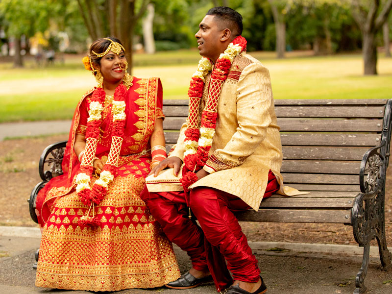 Krish and Deedee Kumar on their wedding day. Photo: Sandeep Kumar.