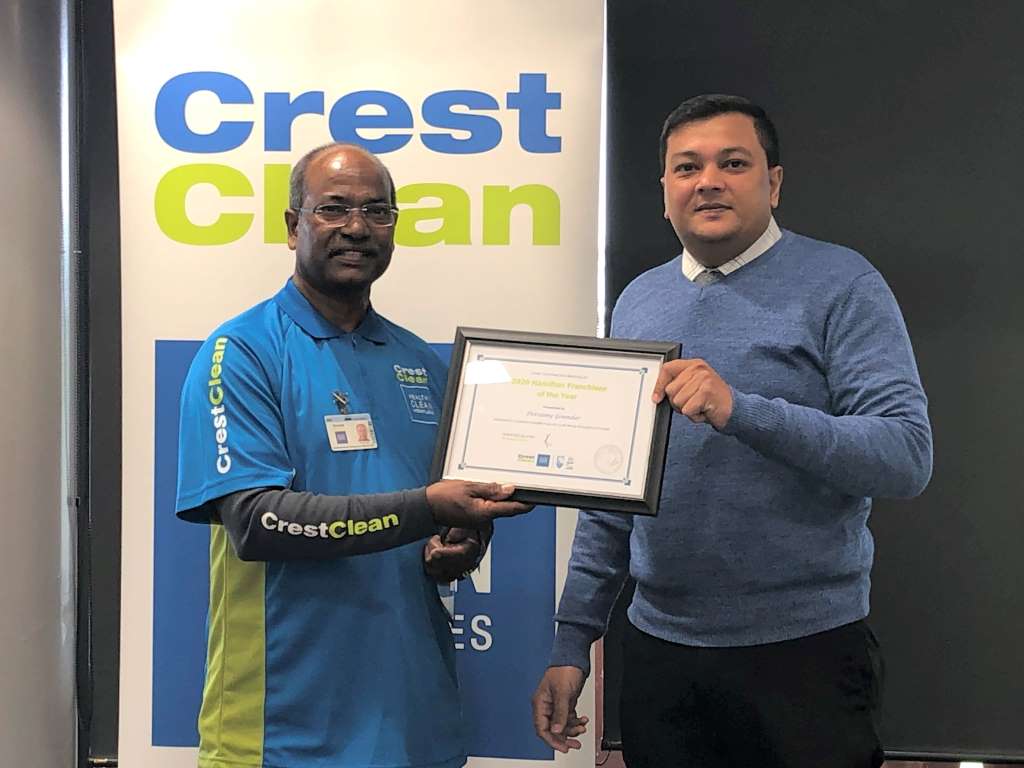 CrestClean's Hamilton Franchisee of the Year 2020
